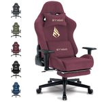 Symino Gaming Chair, Computer Chair with Footrest, Headrest and Lumbar Support, Ergonomic PC Chair, Height Adjustable Rotating Task Chairs, Red