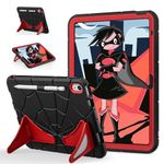 Jaorty Kids Case for iPad 10th Generation 10.9 inch 2022, for iPad 10th Case, 2 in 1 Rugged Shockproof Hybrid Heavy Duty with Stand Cute Kids Tablet Case for Kids Toddlers Boys, Black/Red