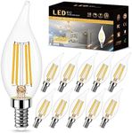 Sailstar E12 Candelabra Bulb 60 Watt Equivalent, Dimmable E12 LED Bulb 3000K Warm White, 60W Candelabra LED Light Bulbs Flame Tip, 4W LED Candelabra Bulbs for Chandelier, 500LM, 120V, CRI 85, 10 Pack
