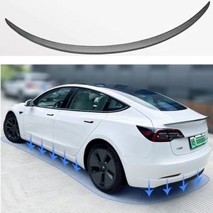 TOPABYTE Real Carbon Fiber Spoiler for Tesla Model 3 2017-2023 Rear Lip Trunk Spoiler Tail Spoiler Wing Performance (Glossy Carbon Fiber)