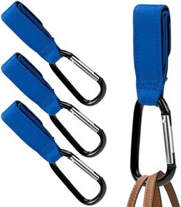 [4 Pack] Stroller Hooks for Bags to Organize Your Day Out - Secure Hold Velcro Stroller Hooks for Hanging Bags - Easy to Attach Stroller Clips for Bags - Portable Stroller Bag Hook - Stroller Hook