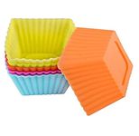 Rinkle Trendz Silicone 6 Pieces Square Moulds for Muffins/Cupcake/Jelly/Cake (Multicolor)