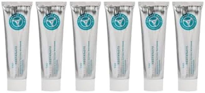 Brother Earth Sustainable Toothpaste (6-Pack) | with 1450 PPM Fluoride | Natural Whitening | Hydroxyapatite | Vegan | Infinitely Recyclable Aluminium Tube 6 x 100ml