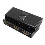 HDMI Switch 4K 60Hz, PORTTA Bi-Directional HDMI Splitter 1 in 2 out, HDMI 2.0 Switcher 2 in 1 out hub support HDR HDCP2.3 3D Compatible with Blu-ray XBox PS4 PS5 fire stick HDTV Monitor -Black