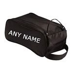 Personalised with Any Name Football/Golf/Sport Boot/Shoe/Travel Bag for Boy/Girl Men/Women. (Black, One Size)