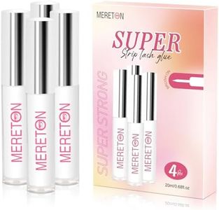 Eyelash Glue for False Eyelashes - 4pcs Super Strong Hold Clear Eyelash Glue Waterproof Long-Lasting Strip Lash Glue Fast Drying Eyelash Adhesive 0.17oz Each (Clear)(4 Pack)