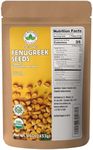 Fenugreek Seeds 100% Certified Organic | Raw Fenugreek Seeds | Whole Methi Seeds | Non-GMO | Non Irradiated | 1LB (16Oz)