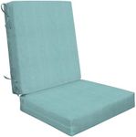 Honeycomb Outdoor Highback, 21" W x 42" L, Textured Solid Coastal Blue Chair Cushion