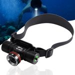 APLOS H800 Scuba Diving Head Torch, 3500 Lumens Professional Underwater Headlamp with TIR Lens, Power Indicator, IPX68 Waterproof Dive Headlight for Caving, Snorkeling, Spearfishing