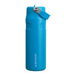 Stanley 1913 Flip Straw Sports Water Bottle with Straw 0.7L - 10 Hours Cold - 3 Days Iced - Stainless Steel - BPA Free - Leak Resistant - Fits in Cup Holder - Dishwasher Safe - Azure