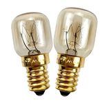 FIND A SPARE 2 Pack 25W Universal Fridge Freezer Oven Lamp Bulb SES E14 Screw Base T22 Shape Warm White 2700K 100Lumens Incandescent Premium Tungsten Wire