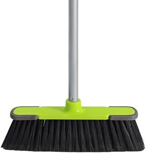 Green Indoor Broom 54" Long Handle House Broom for Floor Cleaning Sweeping Broom for Kitchen, Garage, Lobby, Patio and Garden