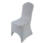 Chair Covers Spandex Lycra Universal Slipcovers Dining Chair Cover Wedding Banquet Party Arched Front (Grey, 50)