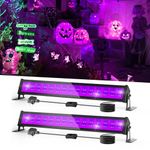 NATPOW 36W UV Black Light Bar, UV Lights for Parties, 400 nm- 405 nm 120 LEDs UV Stage Lights, IP66 Waterproof UV Blacklight Decoration Lighting for Fluorescent Party,Halloween,Bar,Christmas(2 Pack)