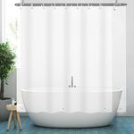 YISURE Extra Wide Shower Curtain for Clawfoot Tub, 180x70 inch Frosted Plastic Round Oval Shower Curtain Liner for Freestanding Bathtub, Magnetic Bottom, Frosted