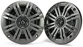 Kicker 45KM42 KM4 4-INCH (100mm) Marine COAXIAL Speakers with 1/2-INCH (13mm) TWEETERS, Charcoal and White,2 OHM