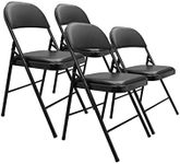 Amazon Basics Vinyl-Padded Folding Chairs Black 4 Pack