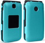 Case for Alcatel Go Flip V, Nakedcellphone [Teal Mint Cyan] Protective Snap-On Cover [Grid Texture] for Alcatel Go Flip, MyFlip 4G, QuickFlip, AT&T Cingular Flip 2, (A405DL, 4051s, 4044, A405)