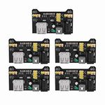 5PCS Breadboard Module Power Supply Power Board with USB Port DC6.5-12V Input to 3.3V 5V Output Switchable Dedicated Power Module for Electronics Prototyping