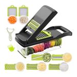 Suzec 11-in-1 Vegetable Chopper and Mandoline Slicer | Versatile Kitchen Tool with Interchangeable Blades | Includes Colander Basket and Storage Container