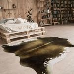 Goideal Faux Cowhide Rug, 3 x 4 Feet Faux Fur Rug Animal Skin Cow Hide Rug Cow Print Carpet for Living Room Bedroom Dorm Office Vintage Western Decor, Brown