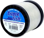 Triple Fish Monofilament Line, 200 lb / 90.7 kg Test.059 in / 1.50 mm Dia, Clear, 1 lb / 0.45 kg Spool, 245 yd / 224 m