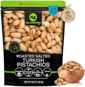 NUT CRAVINGS - Roasted & Lightly Salted Turkish Pistachios Antep (48oz - 3 LB) Packed Fresh in Resealable Bag - Nut Snack - Healthy Protein Food, All Natural, Keto Friendly, Vegan, Kosher