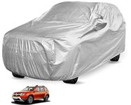 Auto Hub Waterproof Car Cover Compatible with Renault Duster with with Mirror Pocket, Soft Cotton Lining, Waterproof Duster Car Cover- Metallic Silver