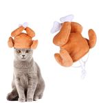 ZARSIO Cat Turkey Hat Pet Thanksgiving Turkey Drumstick Hat for Cat Small Dog Rabbit Halloween Thanksgiving Costumes