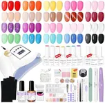 SAVILAND Gel Nail Polish Kit - 20 Colors Gel Polish 3 Builder Nail 220W U V LED Nail Lamp Base & Top Nail Decoration Nail Tools for Nail Extension Strengthen Women Home DIY Salon