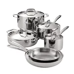 Tramontina 80116/248DS Gourmet 18/10 Stainless Steel Induction-Ready Tri-Ply Clad 10-Piece Cookware Set, Stainless