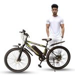 ImpulseGo X1 Mountain Electric Cycle with 7.8Ah Removable Battery, Double Disc Brake, Front Suspension, 36V 250W BLDC Motor, Quick Acceleration, 90% Assembled (Green)