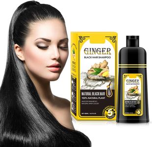 500ml Ginger Black Hair Shampoo, Ginger Shampoo Fast Black Hair Coloration Shampooing nourrissant, Shampooing semi-permanent 2 en 1 Dernier 30 jours, Fin de 5 minutes