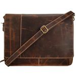 URBAN LEATHER Laptop Shoulder Messenger Bag - Vintage Brown Handmade Satchel Briefcase Bag for Men