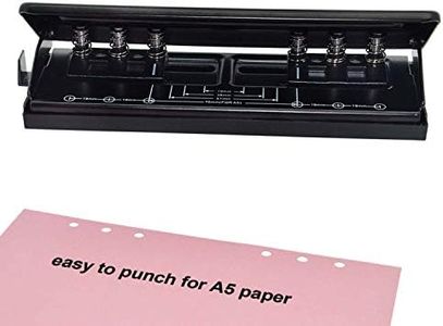 WORKLION Adjustable 6-Hole Punch with Positioning Mark, Daily Paper Puncher for A5 Size Six Ring Binder Planners - refill Pages