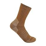 Carhartt mens Heavyweight Synthetic-wool Blend Crew Sock, Oiled Walnut, Large