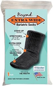 Bariatric Sock for Extreme Lymphedema Calf stretches to 30 inches, Black, X-Large