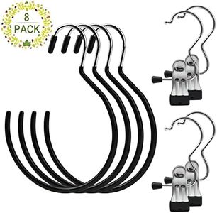Bubuyun 8 PCS Cintre Écharpe, Porte Foulard Cintre Cravate Cintre Foulard Anneaux Rangement Foulard Porte Cravate Porte Écharpe pour Écharpes Cravates Ceintures Chapeau(Noir)