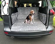 GoBuyer Waterproof Car Boot Liner Protector Covers for Dogs with Side Protection (Grey) + Free Headrest Strap