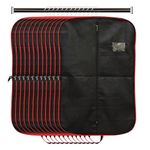 AMAK INC Non Woven Fabric Men's Coat Cover/Foldable Coat Cover/Hanging Blazer Cover With zipper Closure and Sturdy Hook Cloth Organizer for Dust Proof Jacket/Pack of 12 (Black & Red)