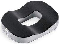 FOVERA Orthopedic Donut Seat Cushion Pillow Pain Relief for Hemorrhoids/Piles (L - Abv. 80 Kg Wt, Black)
