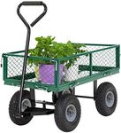 BestMassage Garden Carts Yard Dump Wagon Cart Lawn Utility Cart Outdoor Steel Heavy Duty Beach Lawn Yard Landscape