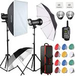 Godox 800Ws 2Packs SK400II 2.4G Studio Strobe Flash Light Kit,GN65 5600K Monolight Bowens Mount Flash for Studio Photography with XT-16 Transmitter,Softboxes,Light Stands,Reflectors,Umbrella,Carry Bag