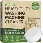 Renuv Washing Machine Cleaner for Front Load, Top Load or HE, Slow Dissolving Huge 40 oz Eco Friendly Tablets for Maximum Effect Deep Clean Your Washer Where Others Fail