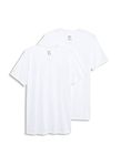 Jockey Men's Undershirt Made in America 100% Cotton V-Neck T-Shirt - 2 Pack, White, XL