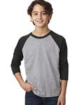 The Next Level Boys CVC 3/4-Sleeve Raglan Tee (3352), Lilac/ D Htr Gry, Medium