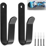 AEXHOT 2PCS Snowboard Wall Mount, Steel Horizontal Snowboard Wall Mount Clips, Snowboard Wall Rack Surfboards Skateboards Snowboard Display Wall Mount for Home, Garage (Black)