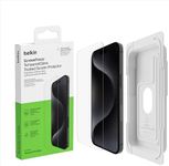 Belkin ScreenForce TemperedGlass Treated Screen Protector for iPhone 15 Pro Max - Slim & Scratch-Resistant - Includes Easy Align Tray for Bubble Free Application