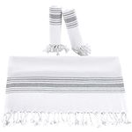 BAROOGA Turkish Hand Towels Bathroom Set (3 Pieces) Face, Travel, Bath, Sauna Peshtemal Towel Set - Kitchen Tea Dish Cloth Set, Super Soft, Quick Dry and Highly Absorbent (50 x 100 cm) (Gray)