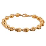 HAQUIL Stainless Steel Gold Plated Skull Bead Linked Bracelet for Men and Women, Skull Jewelry Gift